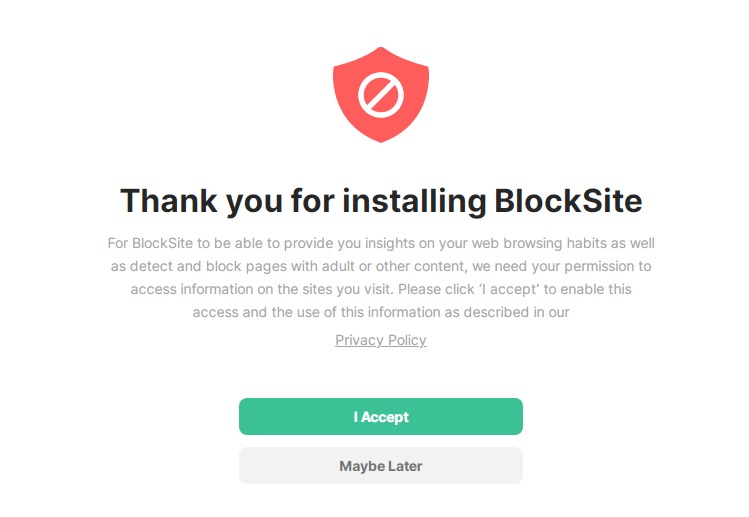 Setuju Install Blocksite