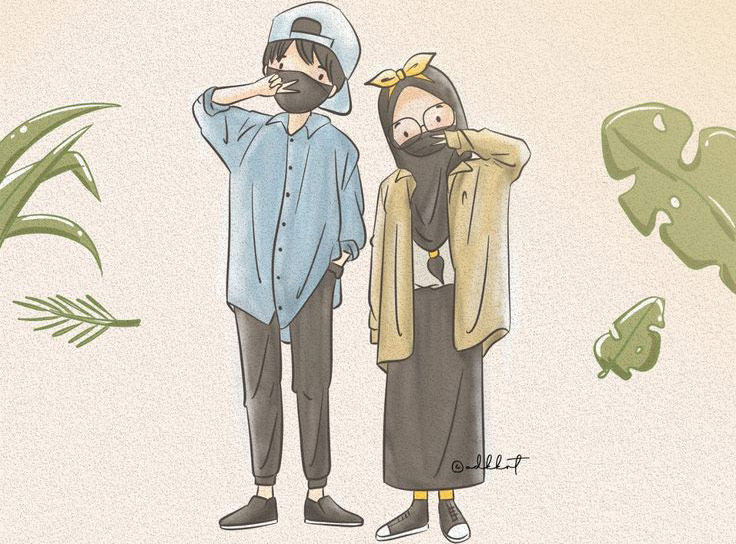 gambar-muslimah-kartun-couple-romantis-dan-lucu